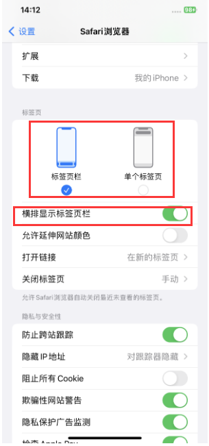 泰兴苹果手机维修分享Safari浏览器如何切换标签栏位置 