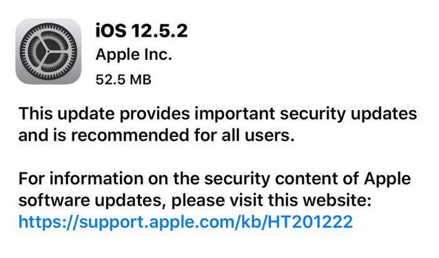 泰兴苹果手机维修分享iOS12.5.2发布，建议所有老苹果用户安装 